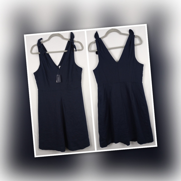 GAP Dresses & Skirts - NWT GAP Sleeveless Tie Shoulder Linen Dress Size 10